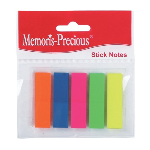 Index Memoris - Precious, autoadeziv, plastic,  12 x 45 mm, 5 culori/set, 25 file/culoare