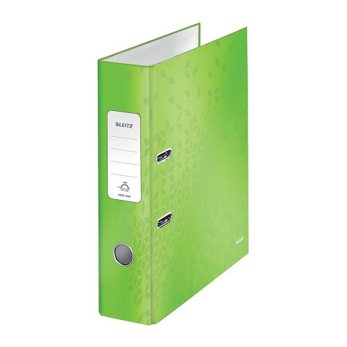 Biblioraft Leitz 180° WOW, carton laminat, A4, 80 mm, verde