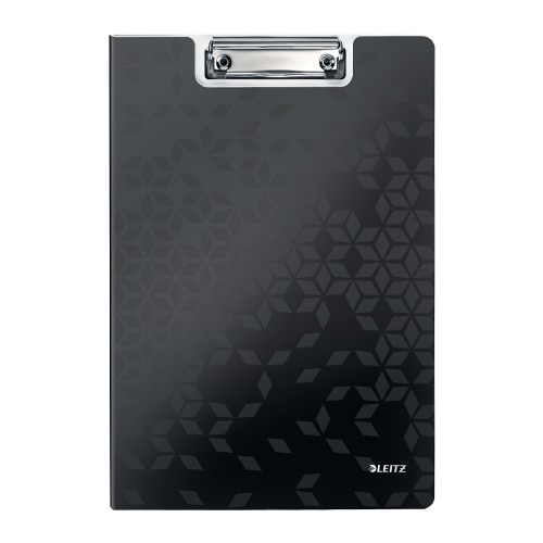 Clipboard Leitz WOW, dublu, polyfoam, A4, 100 coli, negru