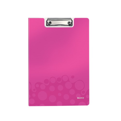 Clipboard Leitz WOW, dublu, polyfoam, A4, 100 coli, roz