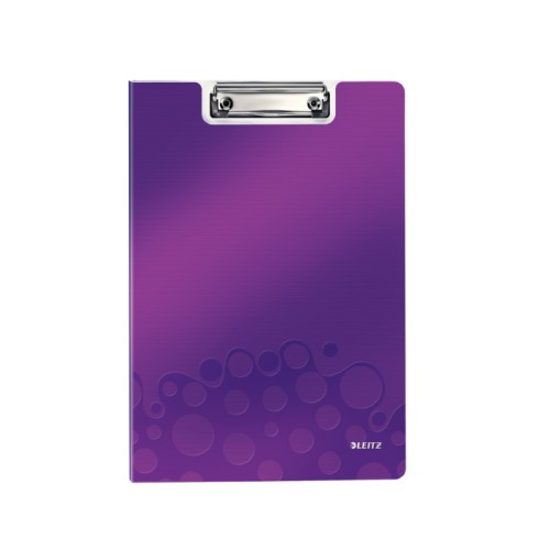 Clipboard Leitz WOW, dublu, polyfoam, A4, 100 coli, mov