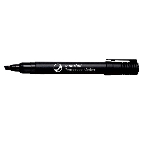 Marker permanent A-series, varf retezat 2-5 mm, negru