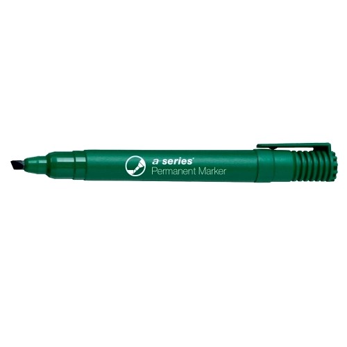 Marker permanent A-series, varf retezat 2-5 mm, verde