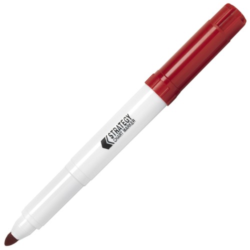 Marker pentru flipchart Strategy, varf rotund, 2 mm, rosu