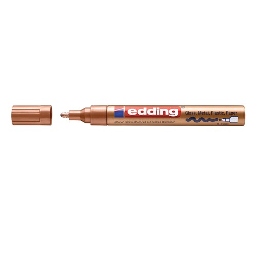 Marker Edding 750 cu vopsea corp metalic varf 2-4mm cupru, rezistent, durabil, varf rotund