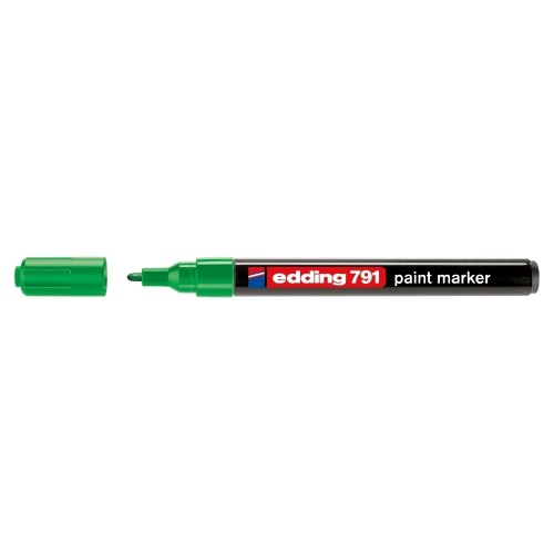 Marker permanent Edding 791, cu vopsea, corp plastic, varf rotund , 1-2 mm, verde