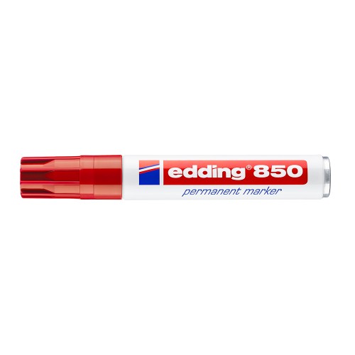 Marker permanent Edding 850, corp metalic, varf 5-15 mm, rosu