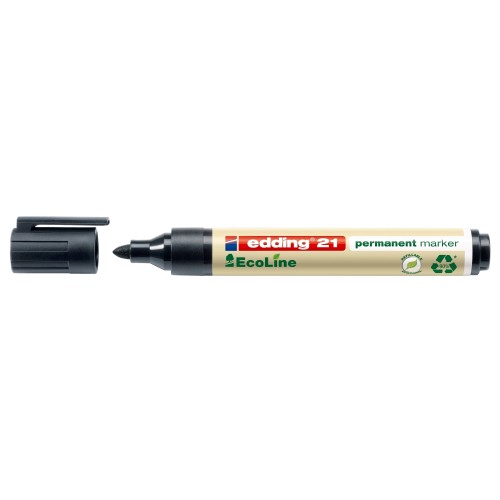 Marker permanent Edding Ecoline, varf rotund, 1.5-3 mm, negru