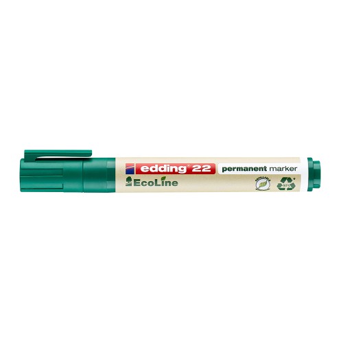 Marker permanent Edding 22 Ecoline, corp plastic, varf tesit 1-5 mm, verde