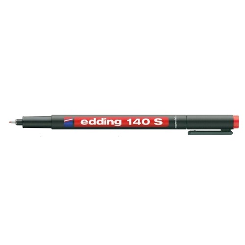 Marker permanent Edding OHP 140S, corp plastic, varf rotund, 0.3 mm, rosu