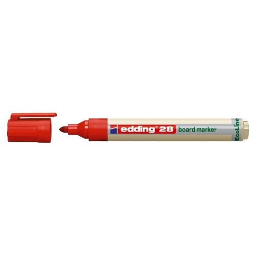 Marker pentru tabla Edding 28, ecologic, varf rotund, 1.5-3 mm, rosu