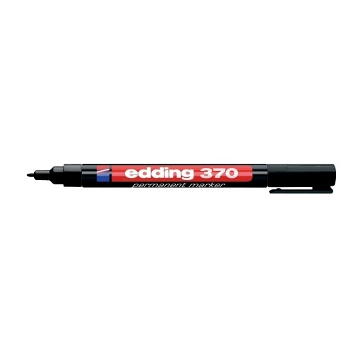 Marker permanent Edding 370, corp plastic, varf rotund, 1 mm, negru