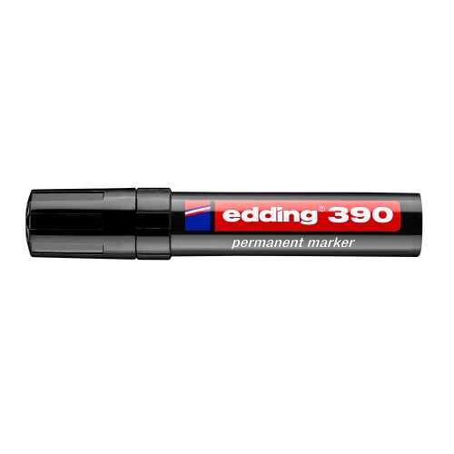 Marker permanent Edding 390, corp plastic, varf retezat 4-12 mm, negru