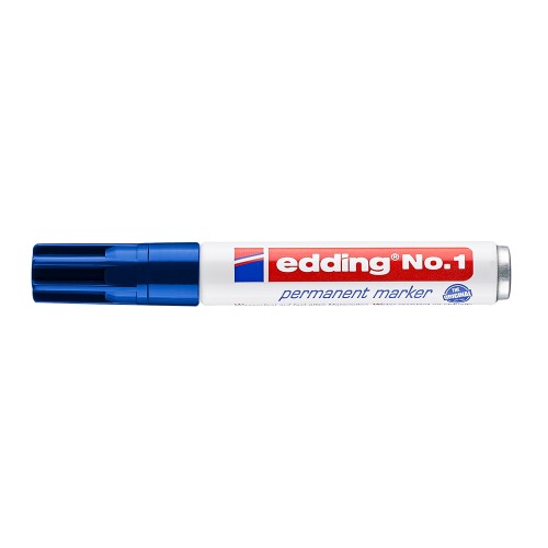 Marker permanent Edding No.1, varf retezat 1-5 mm, albastru