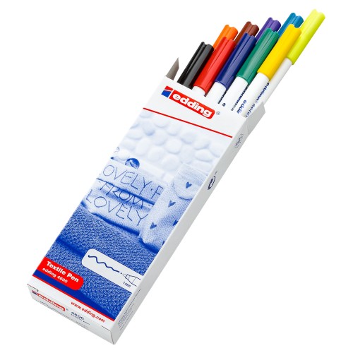 Marker pentru textile Edding 4600, varf 1 mm, culori asortate, 10 bucati/set