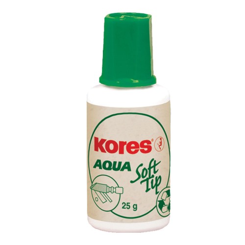 Fluid corector Kores, 20 ml, pe baza de apa, aplicator cu burete