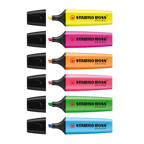 Textmarker, Stabilo, Boss Original, 6 culori, varf 2-5 mm