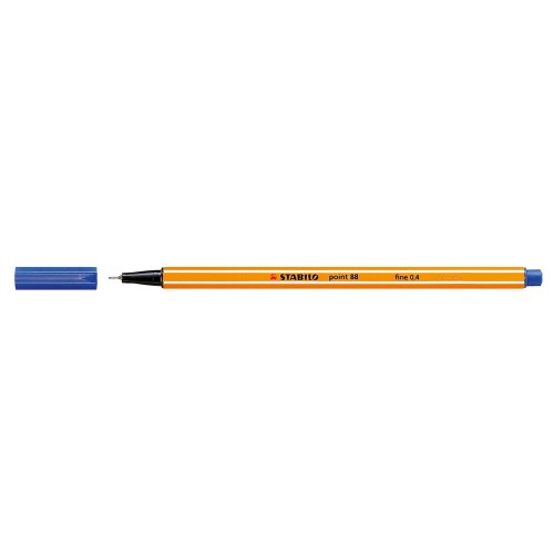 Liner Stabilo Point 88, varf fetru, 0.4 mm, albastru