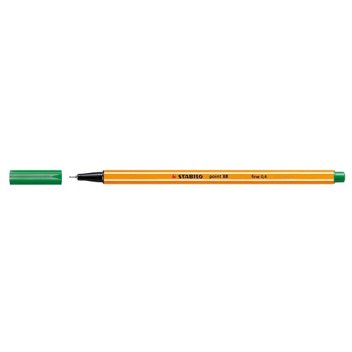 Liner Stabilo Point 88, varf fetru, 0.4 mm, verde