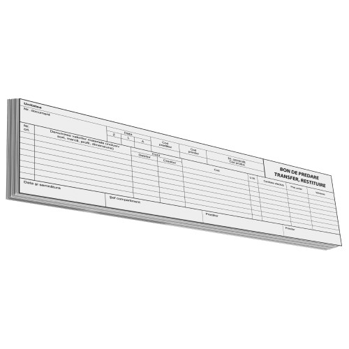 Bon predare-transfer-restituire, 2/A4, 100 file, fata-verso, 3 bucati/set