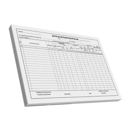 Nota de intrare-receptie A4, 100 file, fata, 3 bucati/set