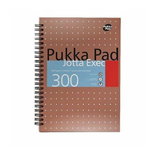 Caiet A4+ spira dubla Pukka Pads Exec, 300 pagini, dictando, cupru, coperta tare