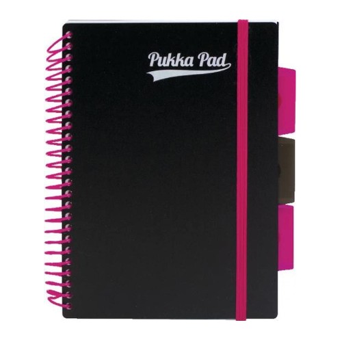 Caiet A5 cu spira Pukka Pads Jotta Recycled, dictando 200 pagini, perforatii, roz