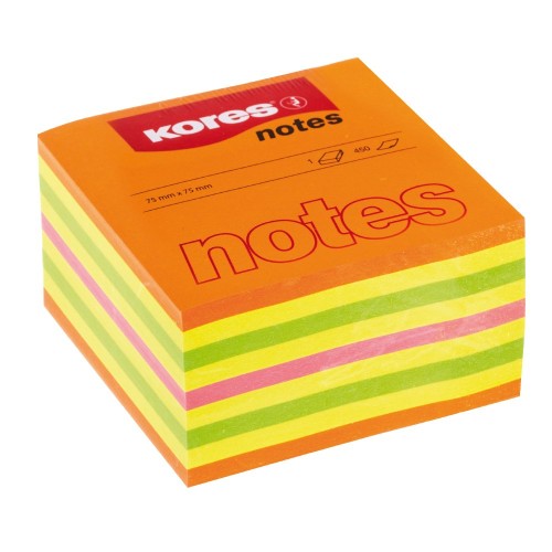 Notite adezive, Kores, 75 x 75 mm, multicolor, 450 file