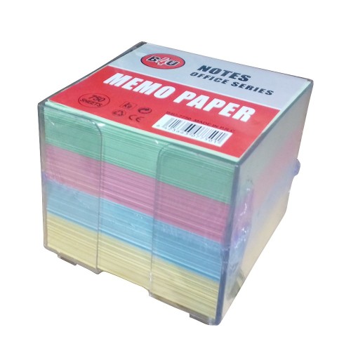 Suport plastic pentru cub hartie, transparent, 750 file color, 83 x 83 mm