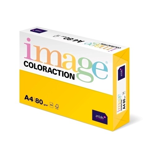 Hartie color Coloraction, A4, 80 g/mp, galben intens-Sevilla, 500 coli/top