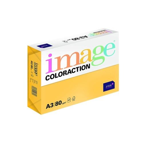 Hartie color Coloraction A3 80g 500 coli top galben-Hawaii