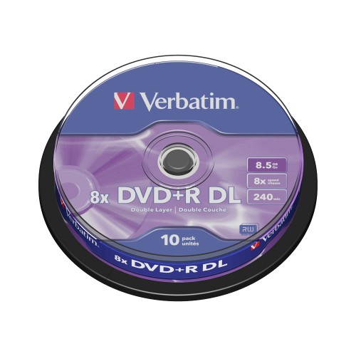 DVD+R double layer Verbatim, 8x, 8.5 GB, 10 bucati/spindle