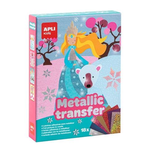 Joc creativ cu atocolante metalizate, APLI, tema Printese