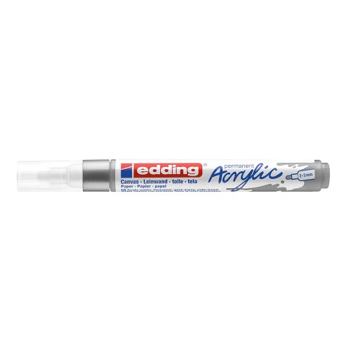 Marker acrilic Edding 5100, varf 2-3 mm, argintiu