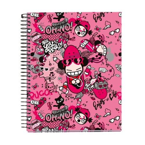 Caiet cu spira Pucca Enjoy Life, A4, dictando, 120 file