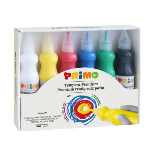 Tempera Morocolor Primo cu mecanism de control al debitului, 6 bucati