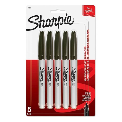 Set marker permanent Papermate, Sharpie, 5 buc, negru