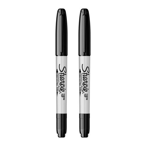 Set marker Papermate, Sharpie, Twin Tip, 2 buc, negru