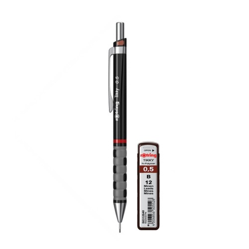 Set Rotring, creion mecanic Tikky III Original, 0.5 mm, diverse culori