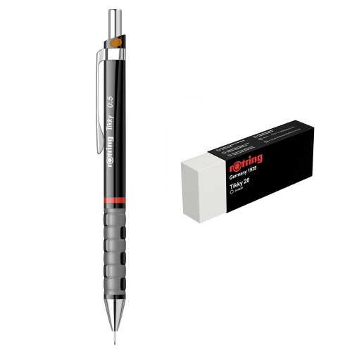 Set Rotring, Tikky CM, In line 0.5+ radiera T20, diverse culori