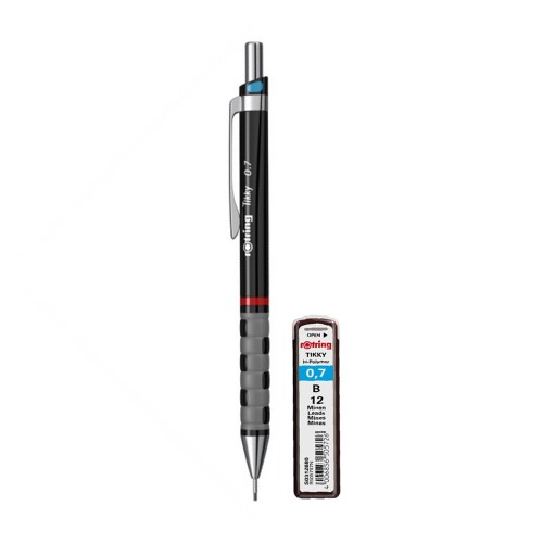 Set Rotring, creion mecanic Tikky III Original,  0.7 mm, diverse culori