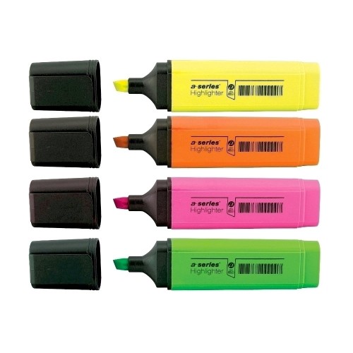 Textmarker A-series, varf 1-5 mm, 4 culori/set