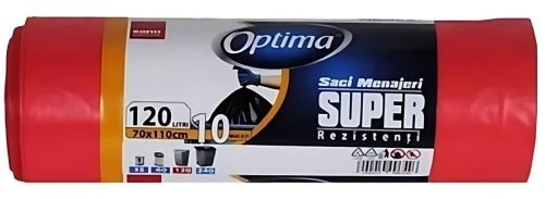 Saci menajeri super rezistenti Sano Optima, 120 l, rosii