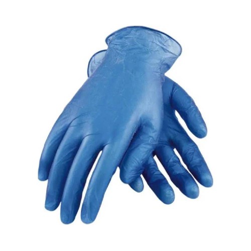 Manusi de unica folosinta GOLDGLOVE Blue Powder Free, vinil, marime L, 100 bucati/set