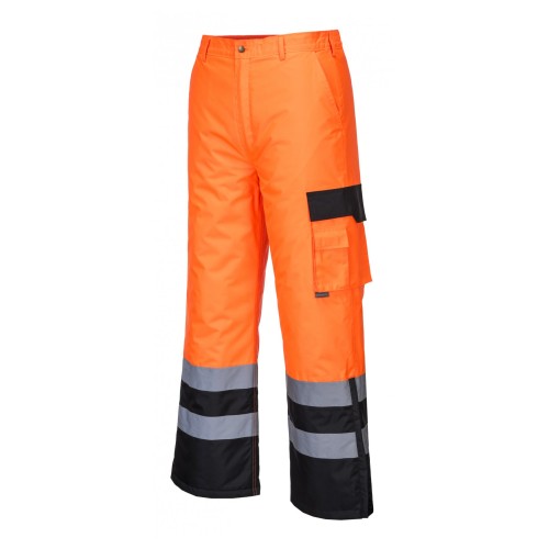 Pantaloni HiVis Contrast, captusiti, portocaliu/negru, XXL