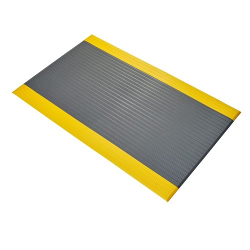 Covor industrial Coba Orthomat Ribbed, 0.9 x 18.3m, gri/galben