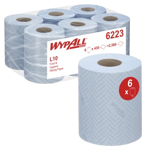 Rola lavete derulare centrala Kimberly-Clark WypAll, albastra, 38 x 18 cm, 6 role/bax