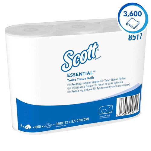 Hartie igienica Kimberly-Clark Essential, alba, 2 straturi, 6 role/pachet