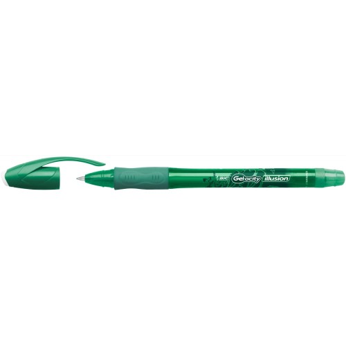 Roller cu gel Bic Gelocity Illusion, fara mecanism, 0.7mm, verde