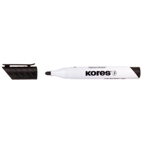 Marker pentru tabla Kores, varf rotund, 3-5 mm, negru